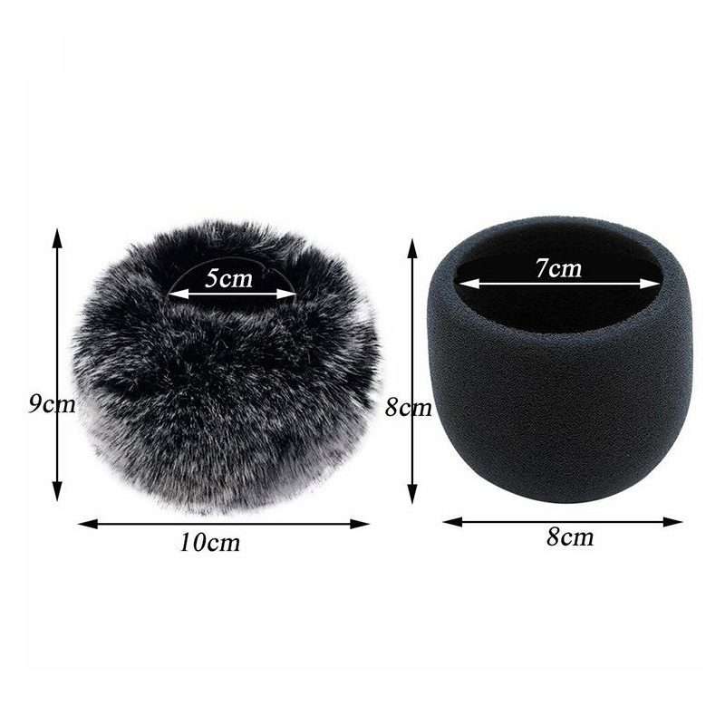 For Blue Yeti Pro Anti-Pop and Windproof Sponge/Fluffy Microphone Cover, Color: Black Sponge