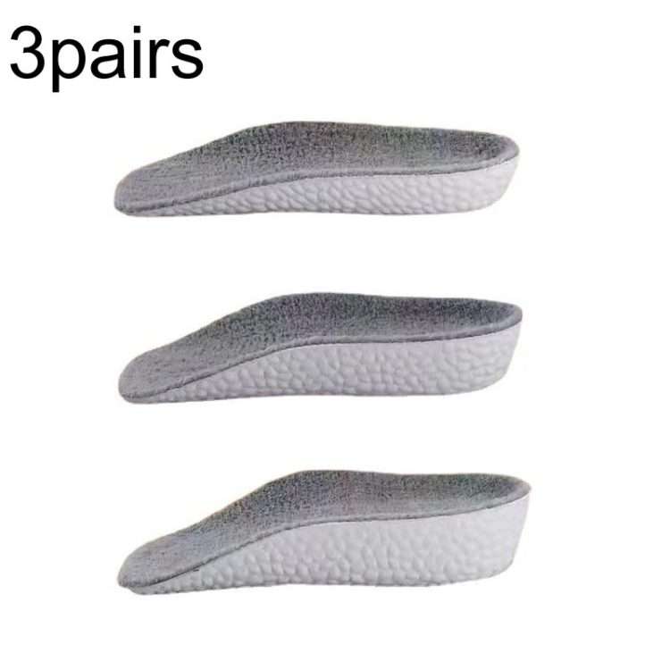 1.5+2.5+3.5cm 1pair Each Cashmere Boost Height Increased Half Insoles Warm Insoles(Gray)