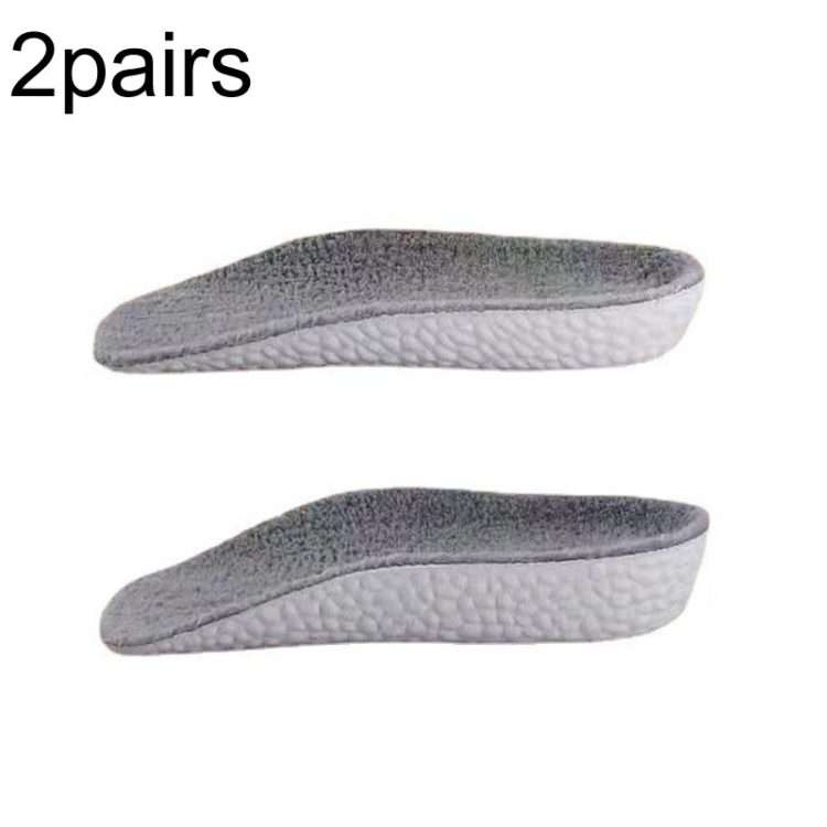 1.5cm+2.5cm 1pair Each Cashmere Boost Height Increased Half Insoles Warm Insoles(Gray)