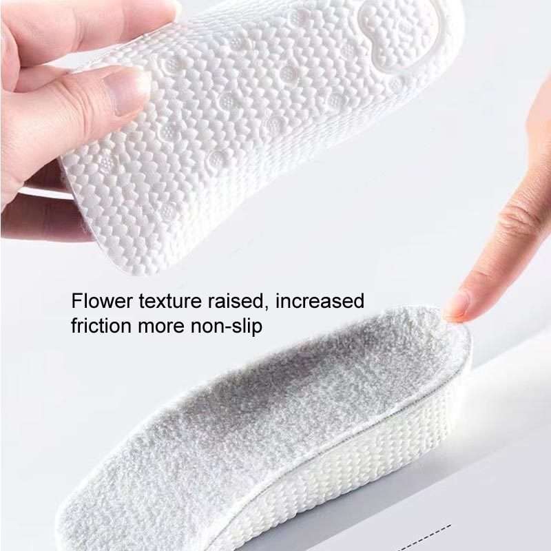 1.5cm+3.5cm 1pair Each Cashmere Boost Height Increased Half Insoles Warm Insoles(Gray)
