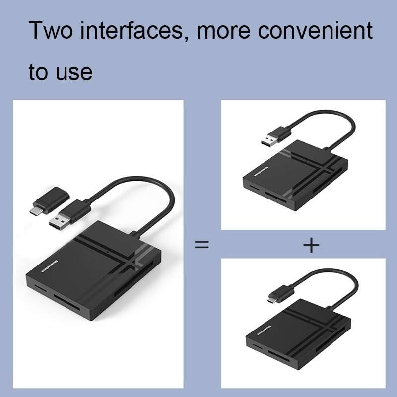 Blueendless C5U3 Type-C/USB-C 5-In-1 CF/XD/TF/SD/MS Card Reader(5 In 2)