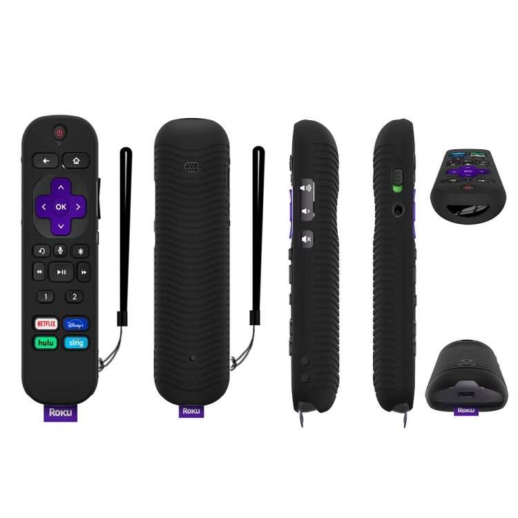 For TCL Roku Voice Remote Pro Y30 Remote Control Shockproof Silicone Protective Case(Black)