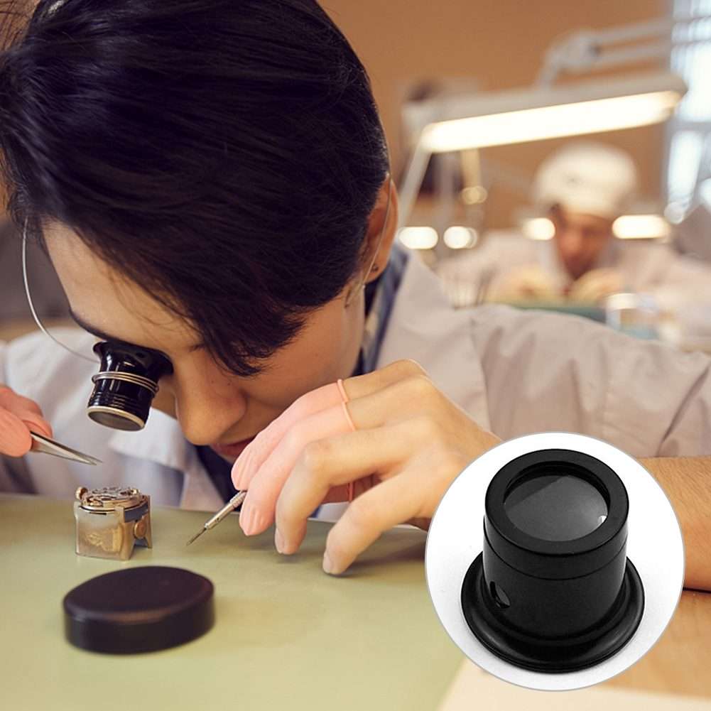 5pcs Eyepiece Magnifier Glass Lens Eyepiece Type Repair Magnifier, Times: 5X