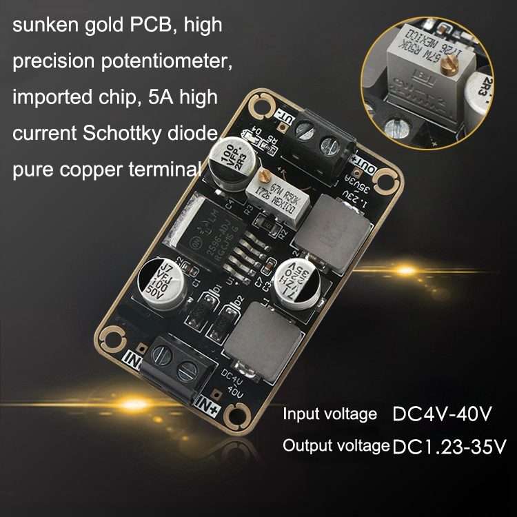 LM2596-ADJ DC-DC Adjustable Step-Down Power Module 4V-40V To 1.23-35V 3A Stereotype Board(As Show)