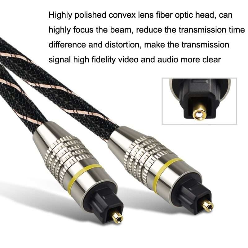 EMK HB/A6.0 SPDIF Interface Digital High-Definition Audio Optical Fiber Cabl ... (Black White Net)