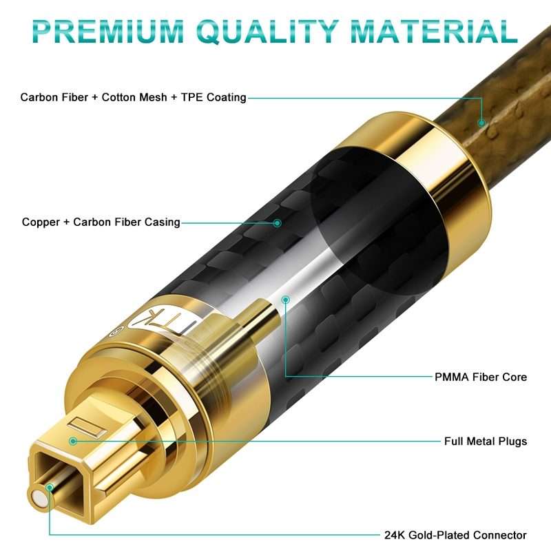 EMK GM/A8.0 Digital Optical Fiber Audio Cable Amplifier Audio Gold Plated ... (Transparent Coffee)