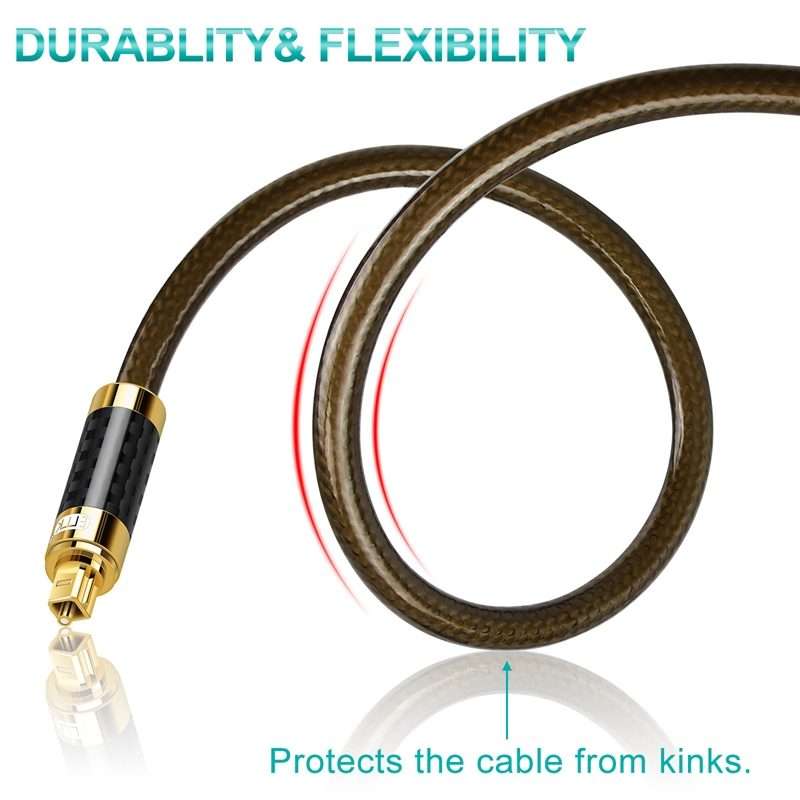 EMK GM/A8.0 Digital Optical Fiber Audio Cable Amplifier Audio Gold Plated ... (Transparent Coffee)