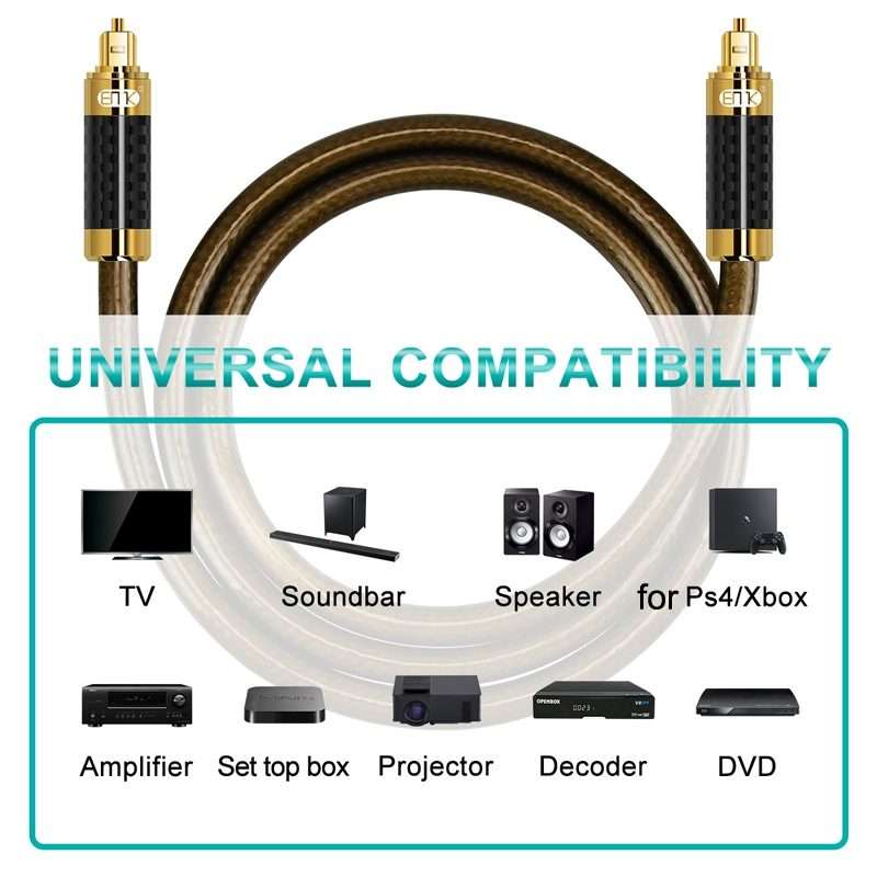 EMK GM/A8.0 Digital Optical Fiber Audio Cable Amplifier Audio Gold Plated ... (Transparent Coffee)