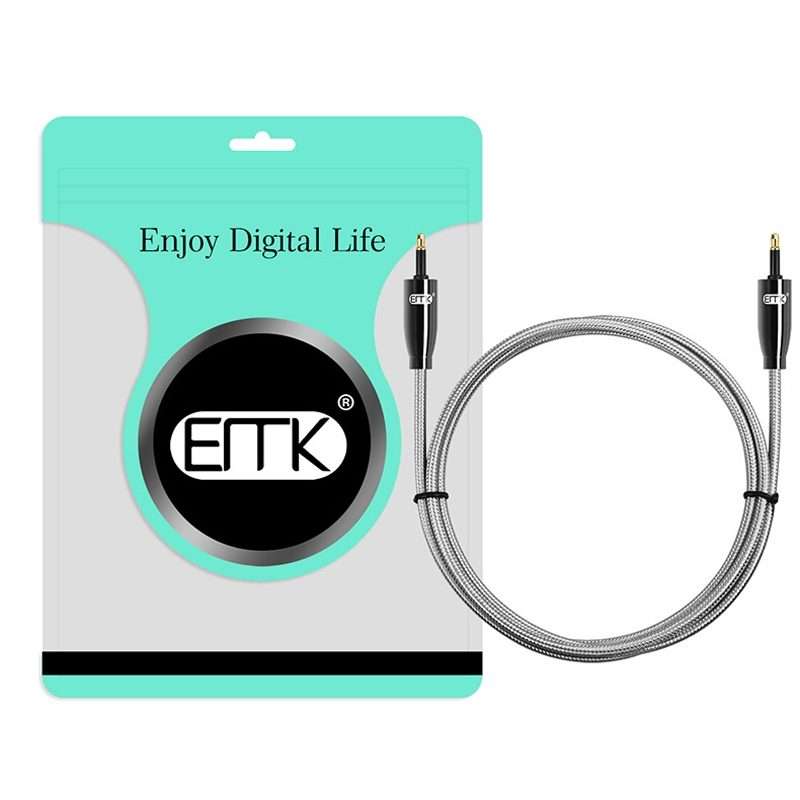 EMK QH4.0 Mini Toslink 3.5mm Interface SPDIF Audio Fiber Optical, Length: 1m(Black)