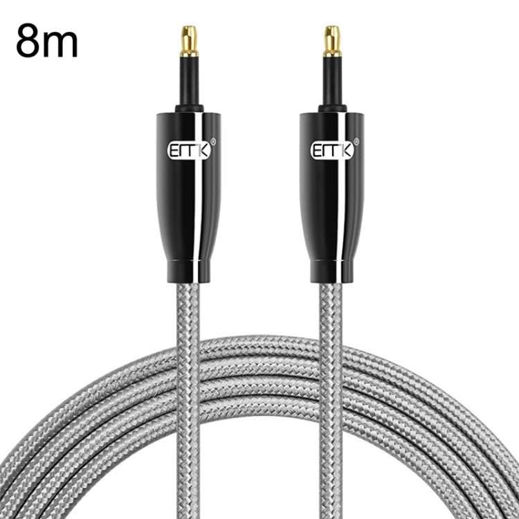 EMK QH4.0 Mini Toslink 3.5mm Interface SPDIF Audio Fiber Optical, Length: 8m(Black)