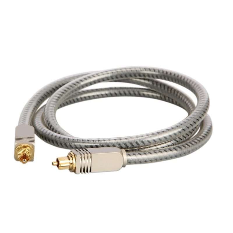 EMK YL/B Audio Digital Optical Fiber Cable Square To Square Audio Connectio ... (Transparent Gray)