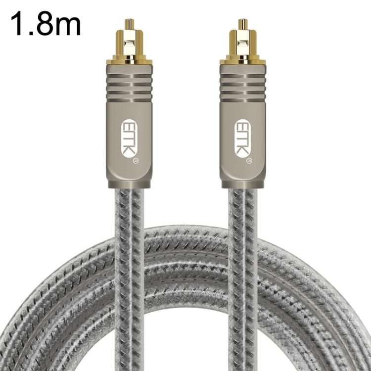 EMK YL/B Audio Digital Optical Fiber Cable Square To Square Audio Connectio ... (Transparent Gray)