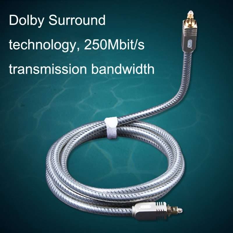 EMK YL/B Audio Digital Optical Fiber Cable Square To Square Audio Connectio ... (Transparent Gray)