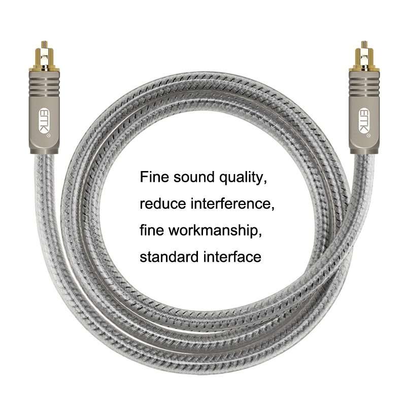 EMK YL/B Audio Digital Optical Fiber Cable Square To Square Audio Connectio ... (Transparent Gray)