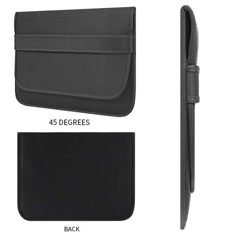 14 Inch Neoprene Laptop Lining Bag Horizontal Section Flap Clutch Bag(Black)