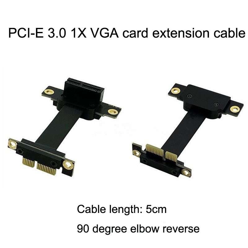 PCI-E 3.0 1X To 1X 90 Degrees Reverse Graphics Card / Wireless Network Card / Conversi ... (Black)