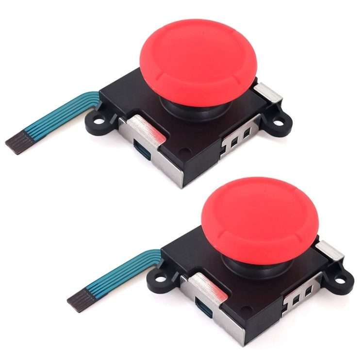 For Nintendo Switch 2pcs Game Console 3D Left Right Interoperability Rocker Remo ... Joystick(Red)