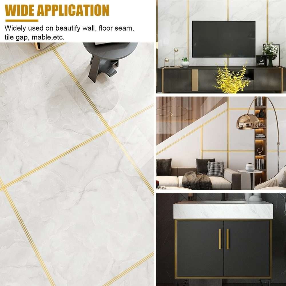 2.5cm x 5m Golden Tile Gap Tape Waterproof PVC Self Adhesive Sticker(Silver)
