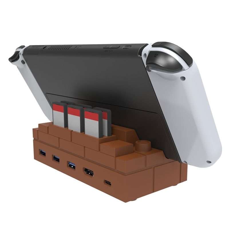 For Nintendo Switch / Switch OLED / NGC SW450 Handle Converter Multi-Function Charging ... (Brown)