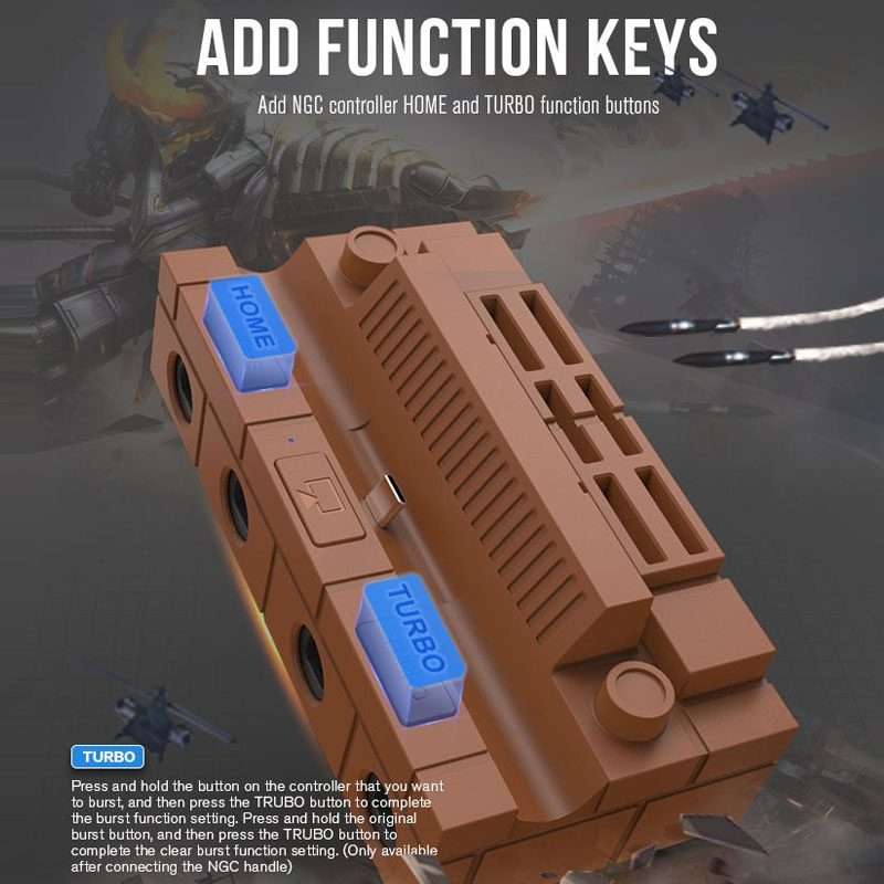 For Nintendo Switch / Switch OLED / NGC SW450 Handle Converter Multi-Function Charging ... (Brown)