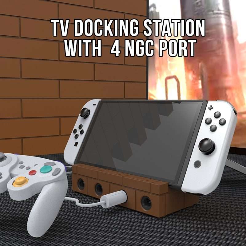 For Nintendo Switch / Switch OLED / NGC SW450 Handle Converter Multi-Function Charging ... (Brown)