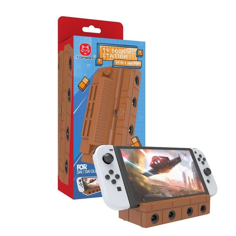 For Nintendo Switch / Switch OLED / NGC SW450 Handle Converter Multi-Function Charging ... (Brown)