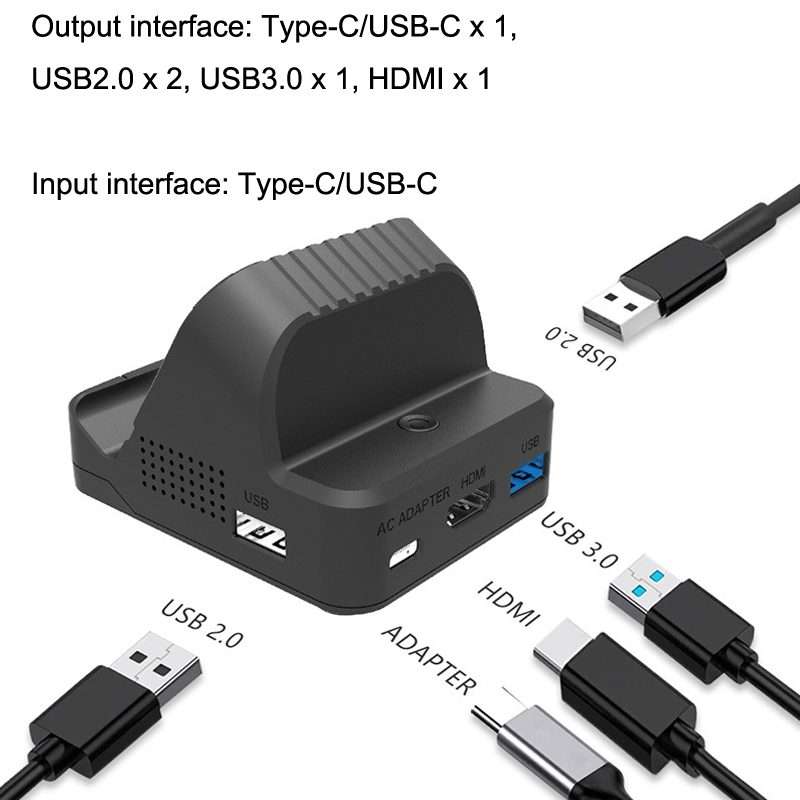 For Nintendo Switch / Switch OLED SW300 HDMI Video Casting Converter Cooling Fan Base ... (Black)