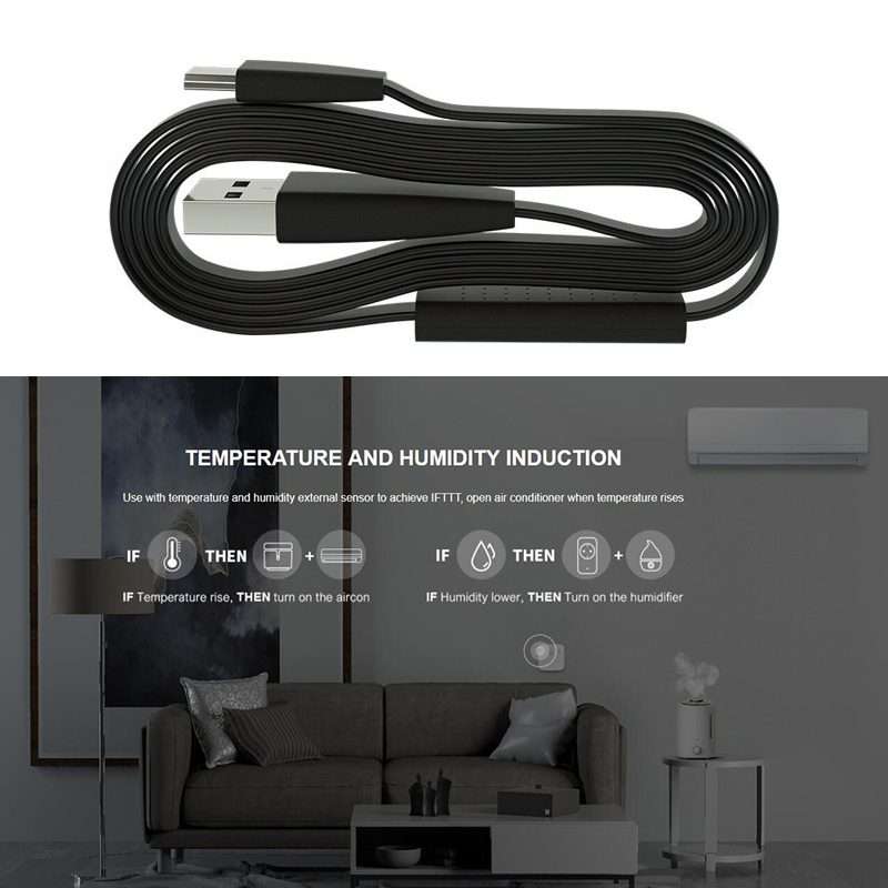 HTS2 Temperature And Humidity Smart Sensor For Bestcon RM4 Pro / RM4 Mini(Black)