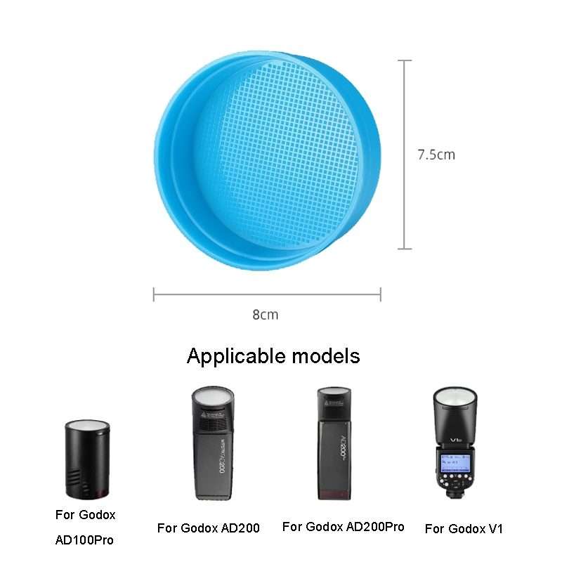 Round Light Head Universal SLR Camera Top Hot Shoe Light Soapbox, For Godox V1/AD100Pr ... (White)