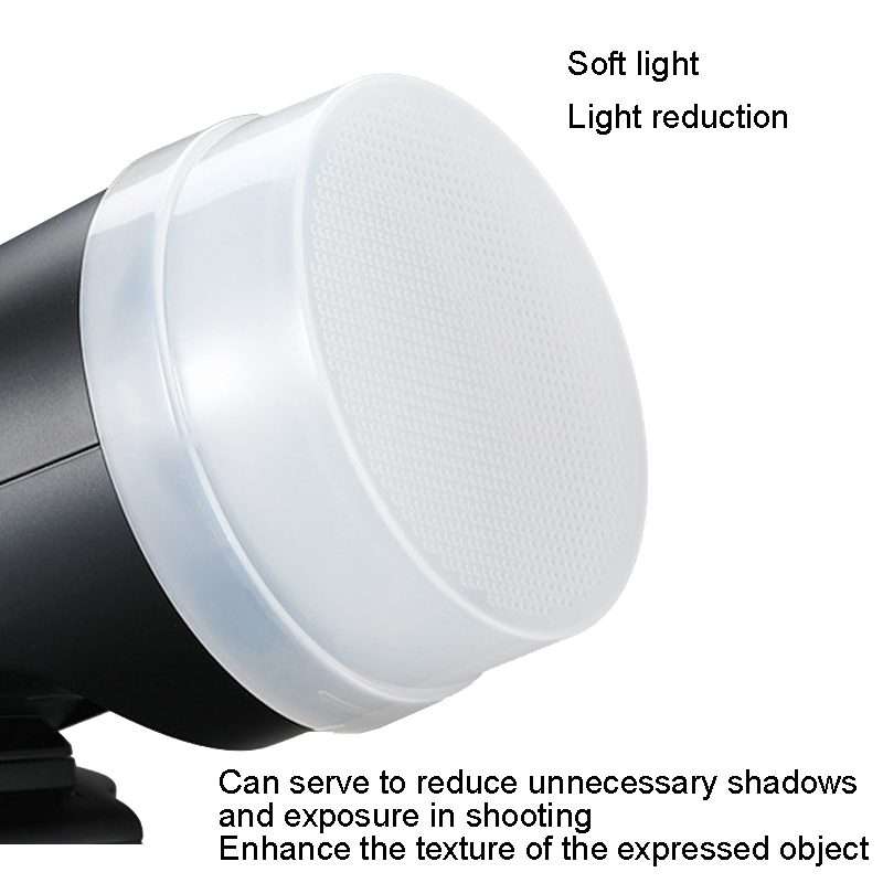 Round Light Head Universal SLR Camera Top Hot Shoe Light Soapbox, For Godox V1/AD100Pr ... (White)