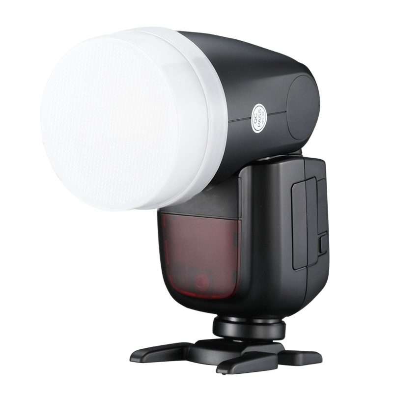Round Light Head Universal SLR Camera Top Hot Shoe Light Soapbox, For Godox V1/AD100P ... (Yellow)