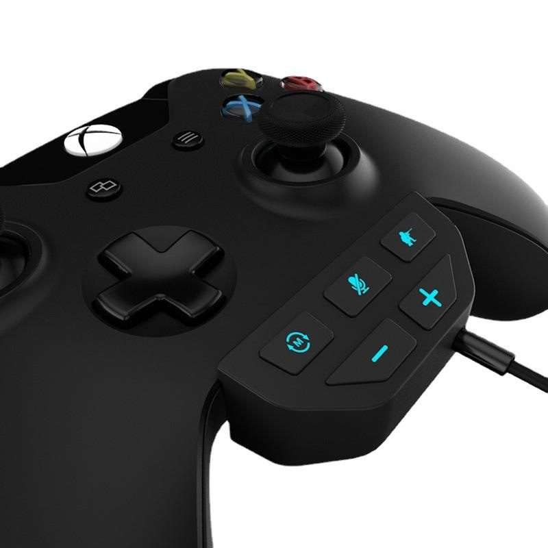For Microsoft Xbox One S / X / Elite HS-XO193A Gamepad Sound Enhancer 3.5mm Converter ... (Black)