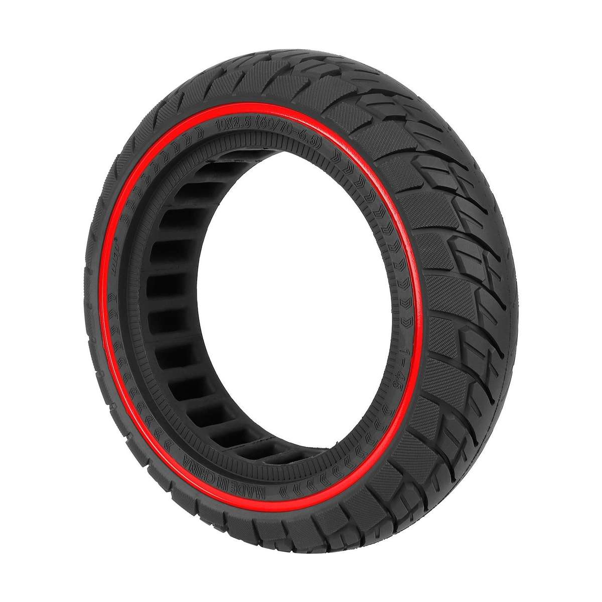 For Ninebot Max G30 10 X 2.5 Inch (60/70-6.5) Scooter Solid Rubber Tire Red Line