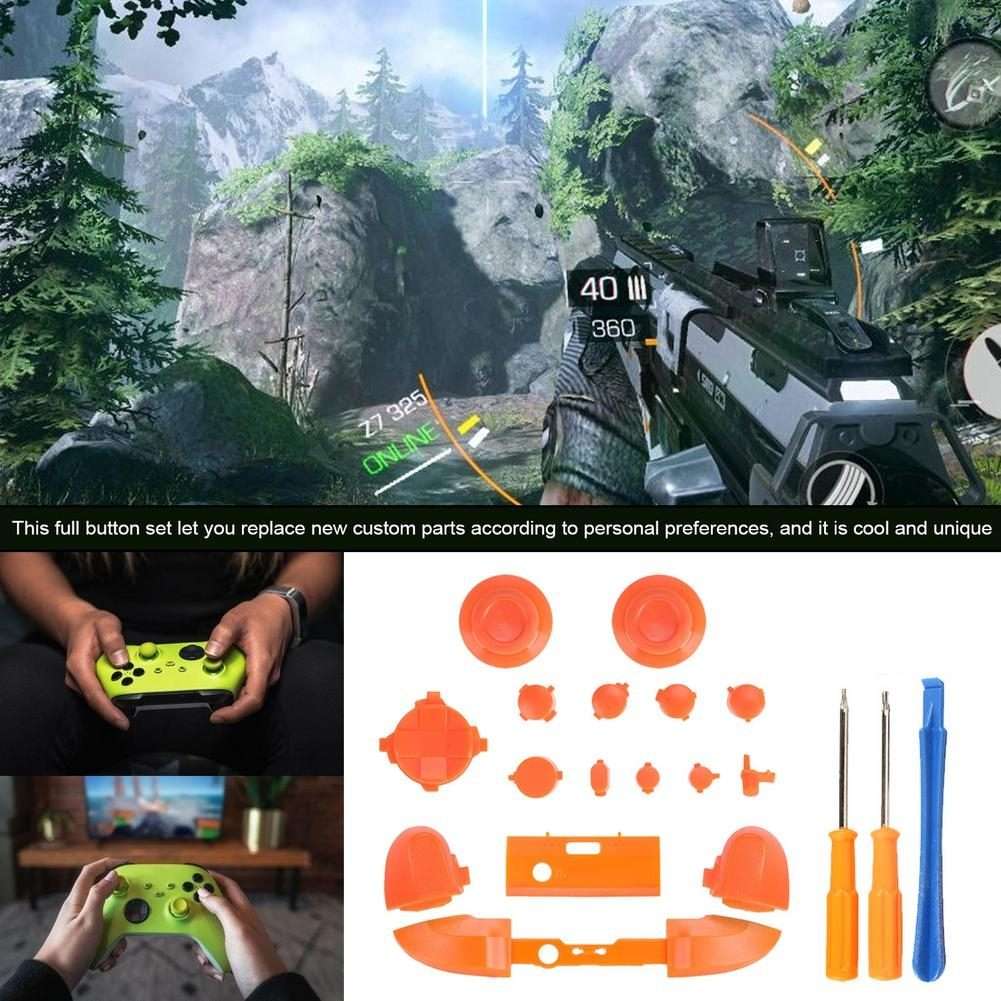 For Xbox Series X Controller Thumbstick LB RB Bumpers Trigger Buttons With Screwd ... (Light Blue)
