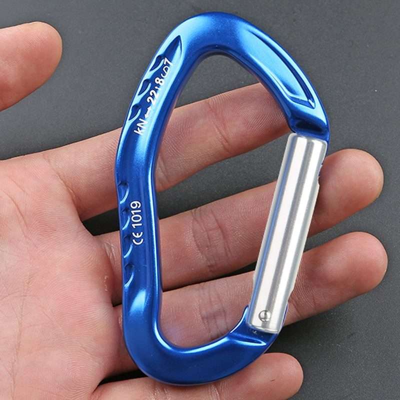 XINDA 22KN Rock Climbing Straight Quickdraw Spring-loaded Gate Buckle Aluminum Carabiner(Silver)