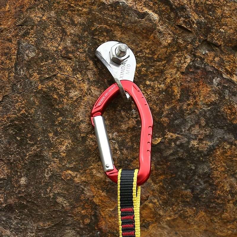 XINDA 22KN Rock Climbing Straight Quickdraw Spring-loaded Gate Buckle Aluminum Carabiner(Silver)