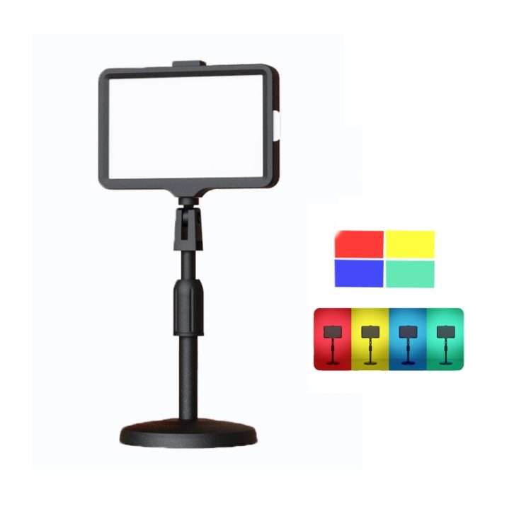 8 Inch 3200-5500K Three-color Temperature Photography Flat-panel Live Fill Light ... 30cm Bracket