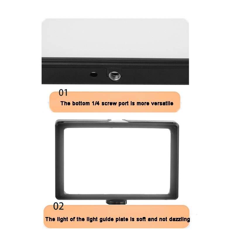 8 Inch 3200-5500K Three-color Temperature Photography Flat-panel Live Fill Light ... 30cm Bracket