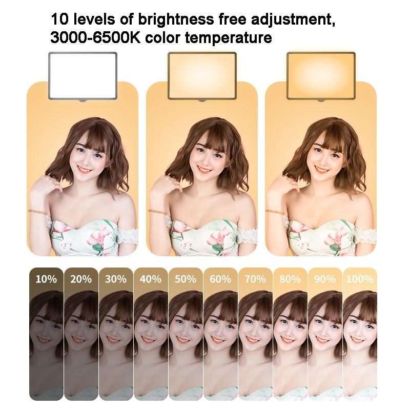 10 Inch 3000-6500K Three-color Temperature Photography Flat-panel Live Fill Light ... 0.5m Bracket