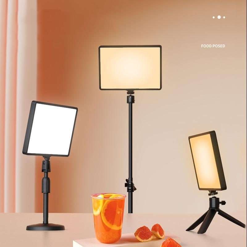 10 Inch 3000-6500K Three-color Temperature Photography Flat-panel Live Fill Light ... Small Tripod