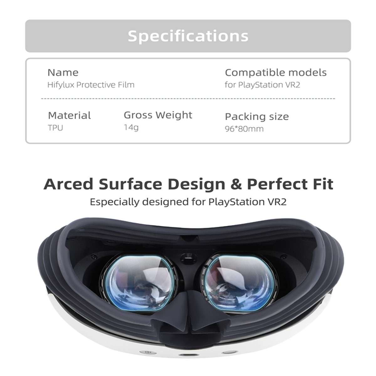 For PlayStation VR2 Hifylux PS-FF29 Lens Protective Film Set HD Scratch-Proof TPU So ... (As Show)