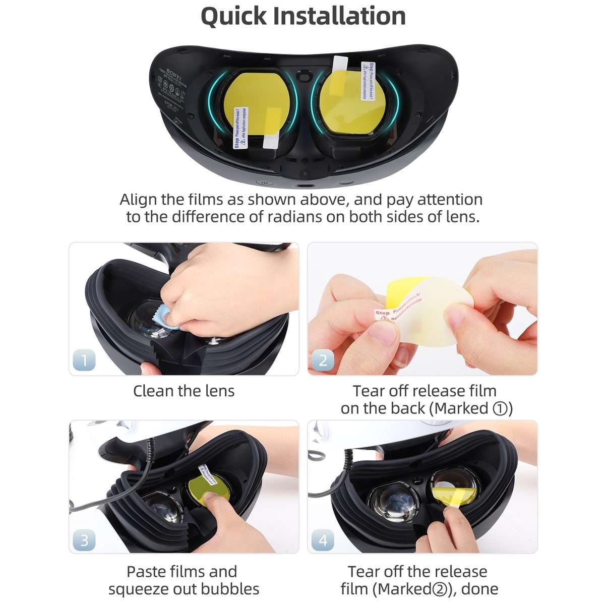 For PlayStation VR2 Hifylux PS-FF29 Lens Protective Film Set HD Scratch-Proof TPU So ... (As Show)