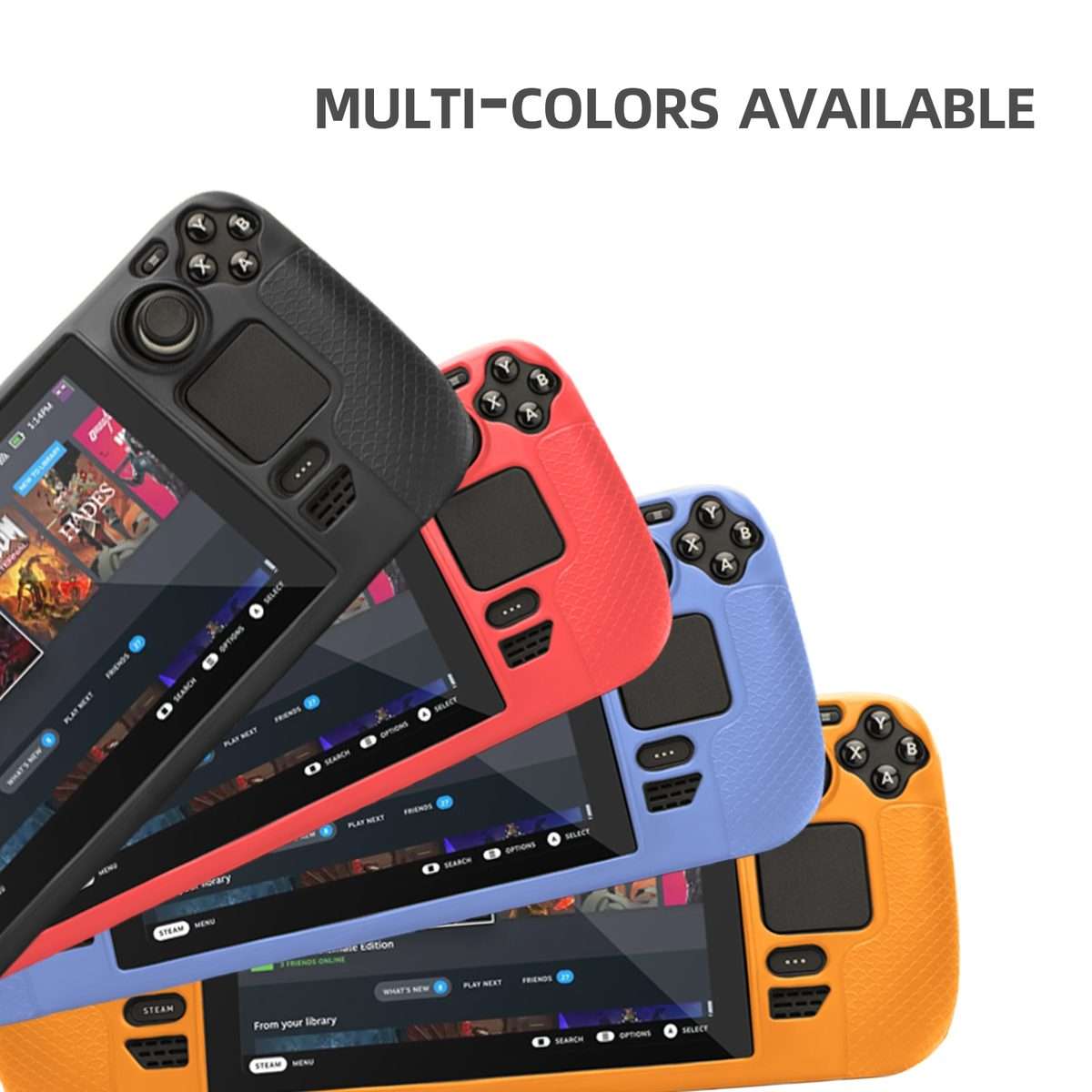 For Steam Deck Hifylux ST-PF14 Game Console Silicone Case Anti-scratch Non-slip Handhel ... (Blue)