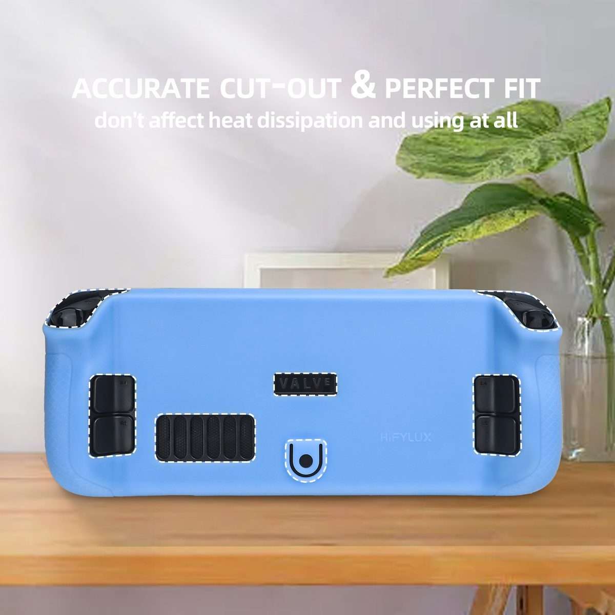 For Steam Deck Hifylux ST-PF14 Game Console Silicone Case Anti-scratch Non-slip Handhel ... (Blue)