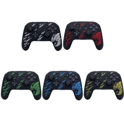 For Nintendo Switch Pro Game Handle Soft Shock Absorbing Silicone Protective Sleeve(Red)