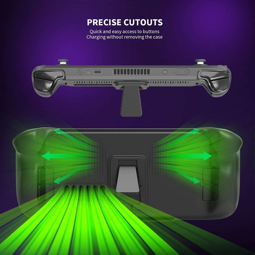 For Steam Deck JYS-SD012 Game Console All-inclusive Protective Case + Detachable Cover ... (Black)