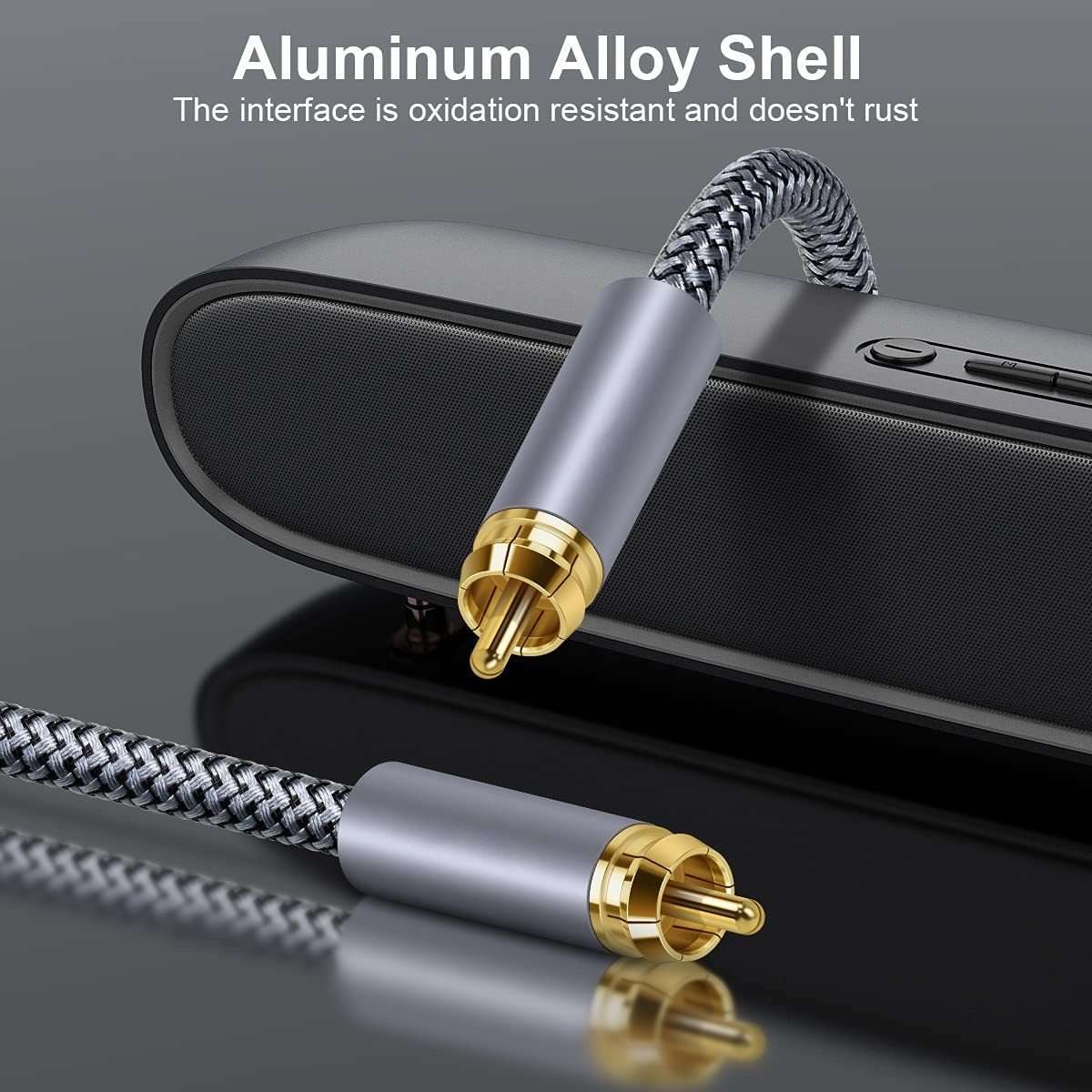10m Pure Copper RCA Coaxial HIFI Digital Audio Cable SPDIF Subwoofer Speaker Cable(Silver Gray)