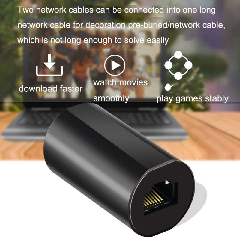 YM88013-Y Lightning Protection Version Network Straight-Through Head RJ45 Network Cabl ... (Black)