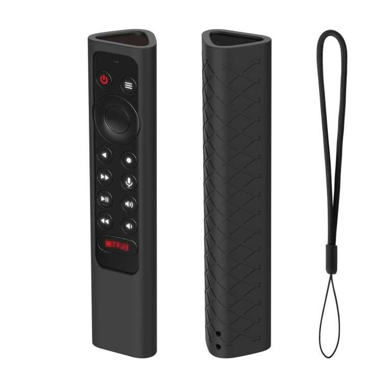 For NVIDIA Shield TV Pro 4K HDR Remote Control Silicone Case With Lanyard(Black)