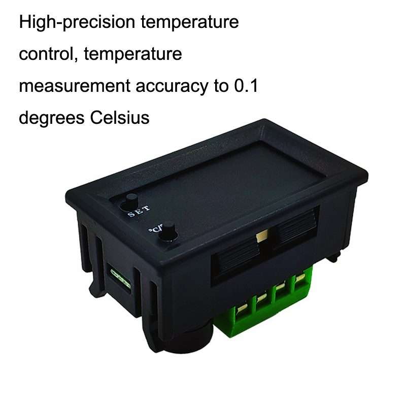 W2809 Digital Display Dual Display Thermostat Hatching Pet House Intelligent Waterproo ... (Black)